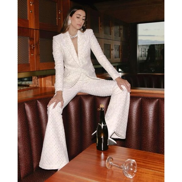 Nadine Merabi Meghan Blazer Jacket in White - Picture 2 of 6
